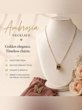 Park Lane Ambrosia Gold Tone Butterfly Pendant Necklace Elegant Chicy